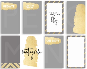 Instagram Stories Templates & Gold Stroke | Social Media | Instagram, Snapchat, Facebook | Digital Design | Social Marketing |Glitter