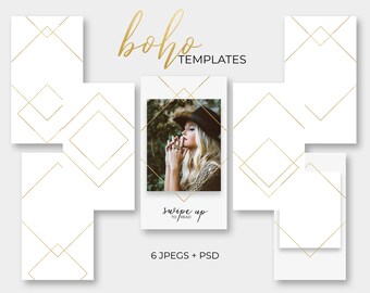 Golden Boho Stories | PSD Files | Social Media Templates | Instagram, Snapchat, Facebook | Digital Design | Brand Design | Social Designs
