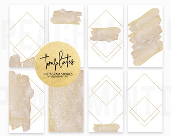 Instagram Stories Templates Boho Chic & Gold | Social Media | Instagram, Snapchat, Facebook | Digital Design | Social Marketing