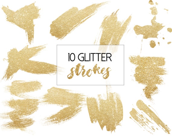 10 glitter brush strokes gold foil design glitter brushes etsy glitter brush