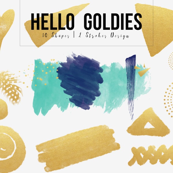 Gold Glitter Bundle | Navy Blue Aqua Glitter Design | Stroke | Graphic Design | Clip Art | Brush Stroke | Feather | Vectors for Designing