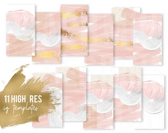 Instagram Stories Templates Pink & Gold | High Res | Social Media | Instagram, Snapchat, Facebook | Digital Design | Social Branding