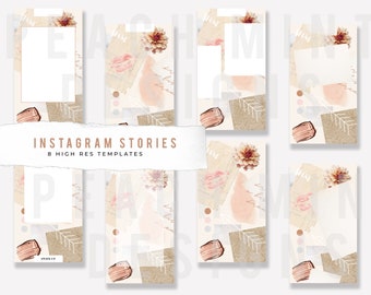Romantic Instagram Stories Templates  | High Res | Social Media | Instagram, Snapchat, Facebook | Digital Design | Social Branding