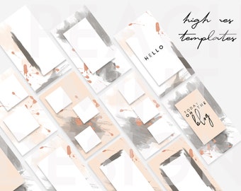 Gray & Peach Stories Templates  | High Res | Social Media | Instagram, Snapchat, Facebook | Digital Design | Social Branding