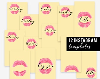 Xoxo Instagram Stories Templates | High Res PNG | Sexy Kisses | Lips | Instagram, Snapchat, Facebook | Digital Design | Social Marketing