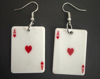 Ace of hearts earrings