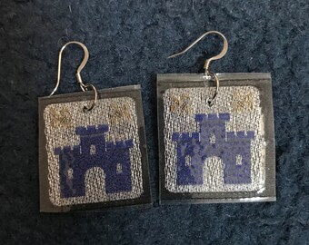 Castle dangle earrings