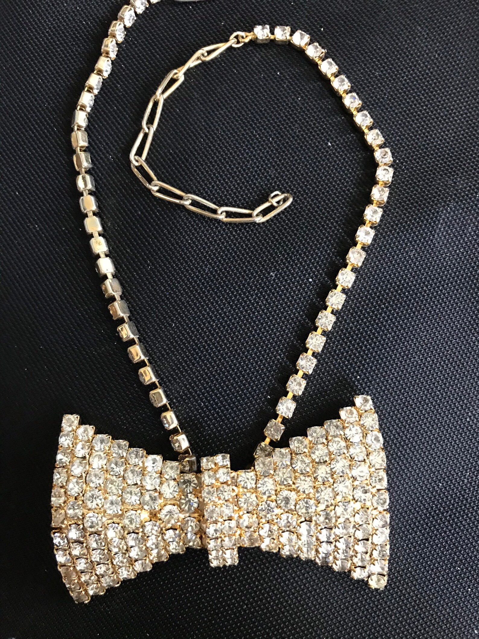 Rhinestone bow tie adjustable choker Etsy