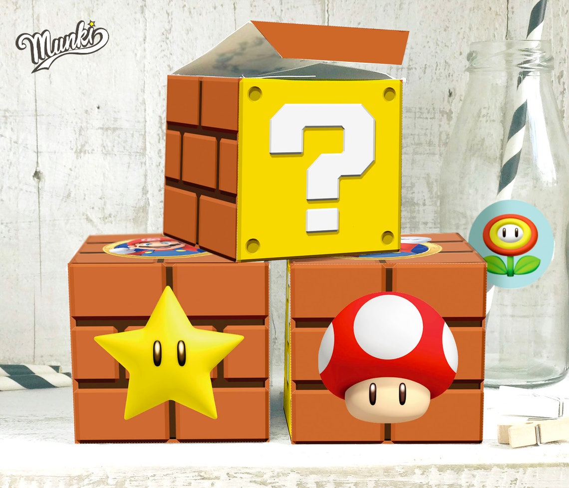 Super Mario Bros party box kit imprimible super Mario bros Etsy