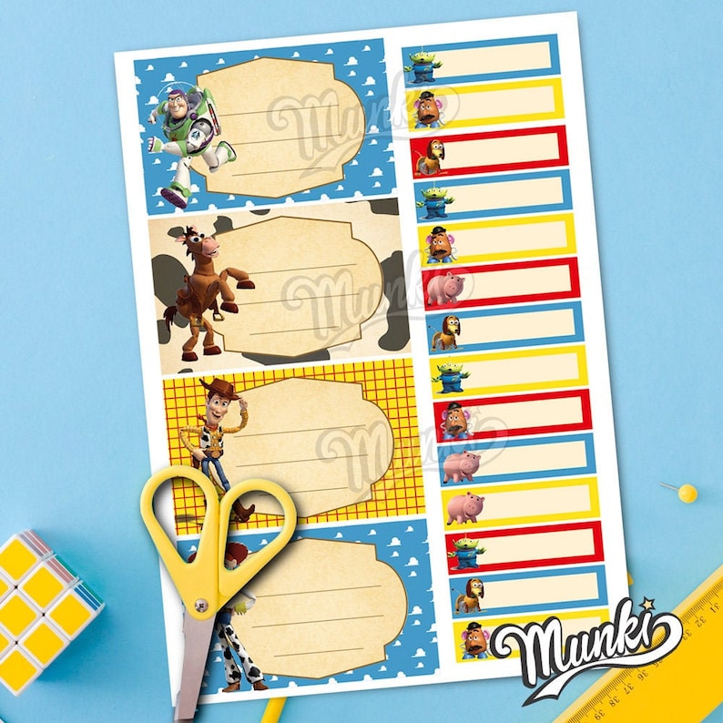 Toy Story printable labels school labels with editable texts Etsy