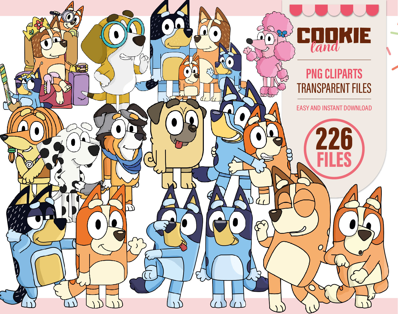Bluey Birthday Party Clip Art