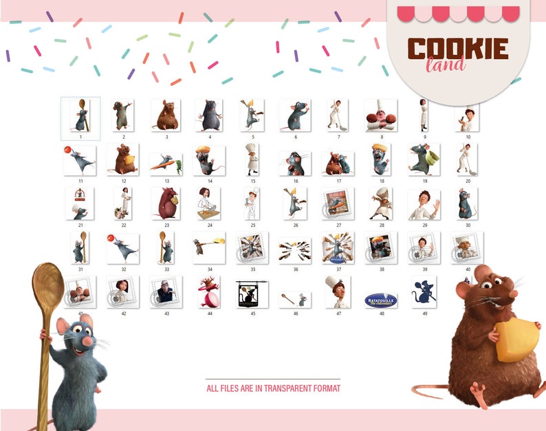 50 Cliparts Png Ratatouille Printable Cliparts Png Png - Etsy