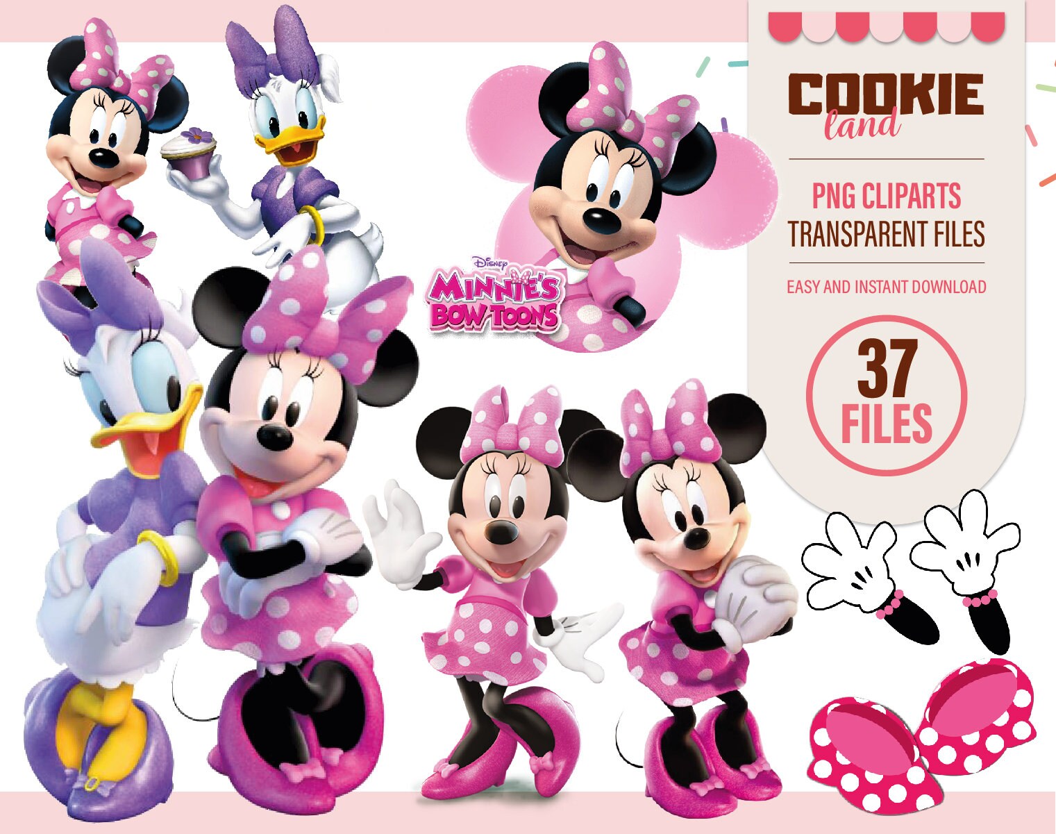 37 cliparts png Minnie Bowtique Daisy Printable cliparts png Etsy México