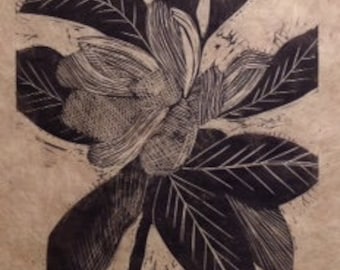 original limited edition linocut of flower (2)