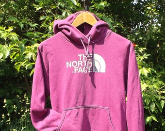 North Face Hoodie Grey Pink Fuscia 