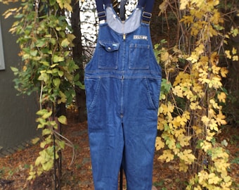 L - XL Overalls Hammill DELTA Adult Size 38x32 Oversized Overall Slouchy Jumper Denim Vintage RARE Vintage Denim Overalls 80s Jean overall