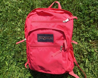 Vintage Jansport 90s Backpack Hot Pink, Jansport Bag Pink School Bag, Book Bag jansport, Mesh Pockets, Jansport, Back to School, Laptop bag