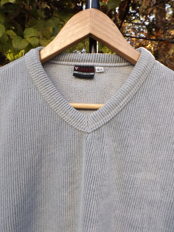 GUESS Fleece Pullover XL Minimalist Sweater Vinta… - image 3