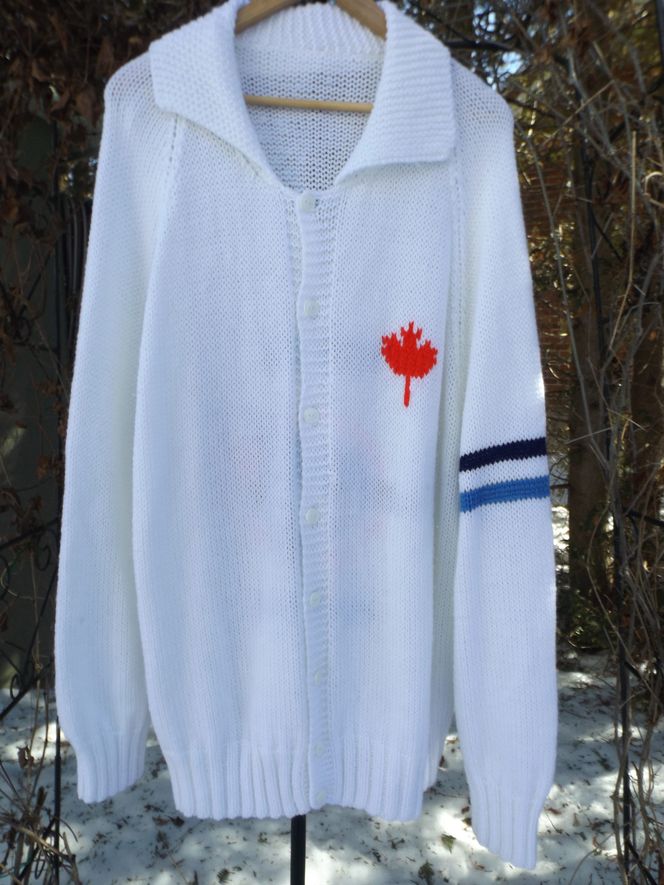 Vintage Blue Jays Sweater 90s Knit Cardigan size XL Knit Etsy
