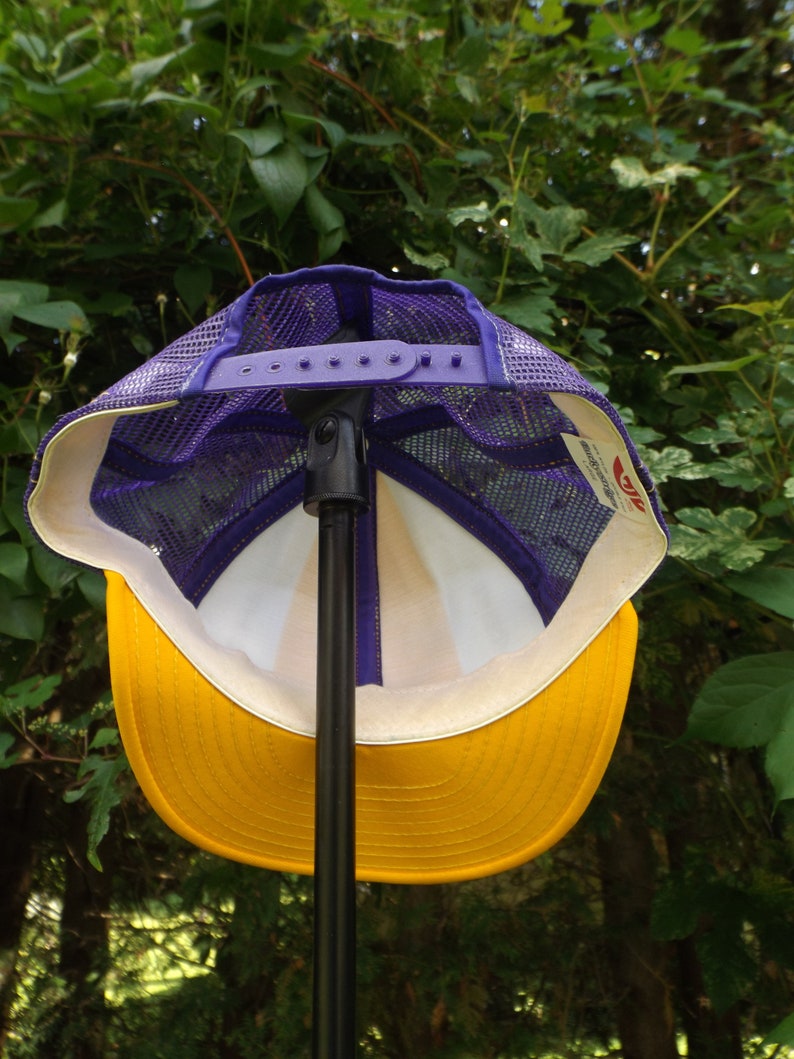 ECU Vintage Hat Pirates Hat Rucker Cap 80s East Carolina University Pirates Yellow Purple Hat LA Lakers Colors Rare 80s Hats Football lids