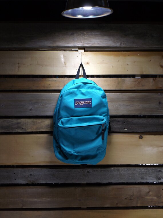 Jansport Backpack Teal Jansport Vintage Jansport 90s Black Etsy