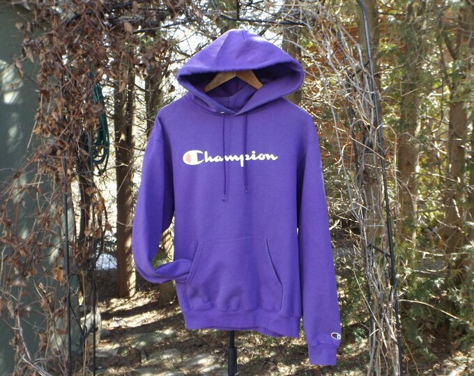 Purple Champion Hoodie Pullover With Logo on Front and Sleeve Etsy 日本