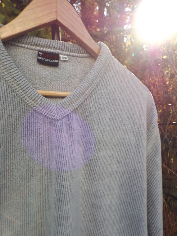 GUESS Fleece Pullover XL Minimalist Sweater Vinta… - image 6