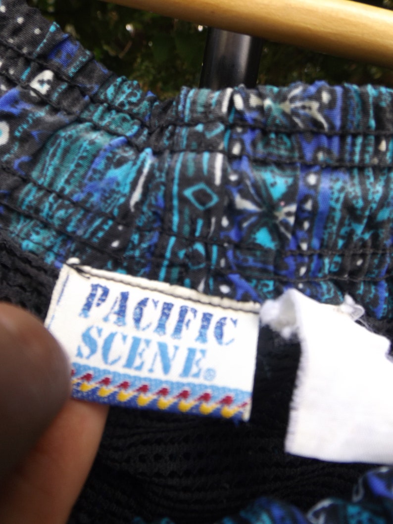 Vintage Swim Trunks 90s Fresh Prince Pacific Scenes XL Vintage XL Board Shorts 90s Swimwear pattern Beach Festival Clothing 1990s Size XL