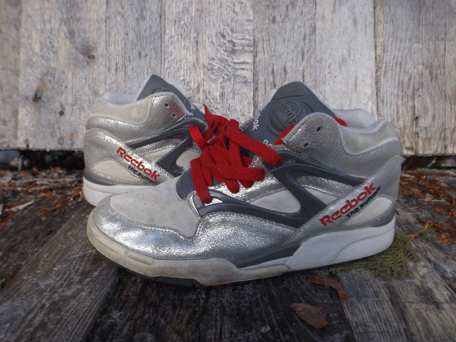Reebok pump hombre plata sale