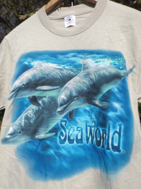 Seaworld Tshirt Dolphin Shirt 90s T-Shirt Tourist… - image 8
