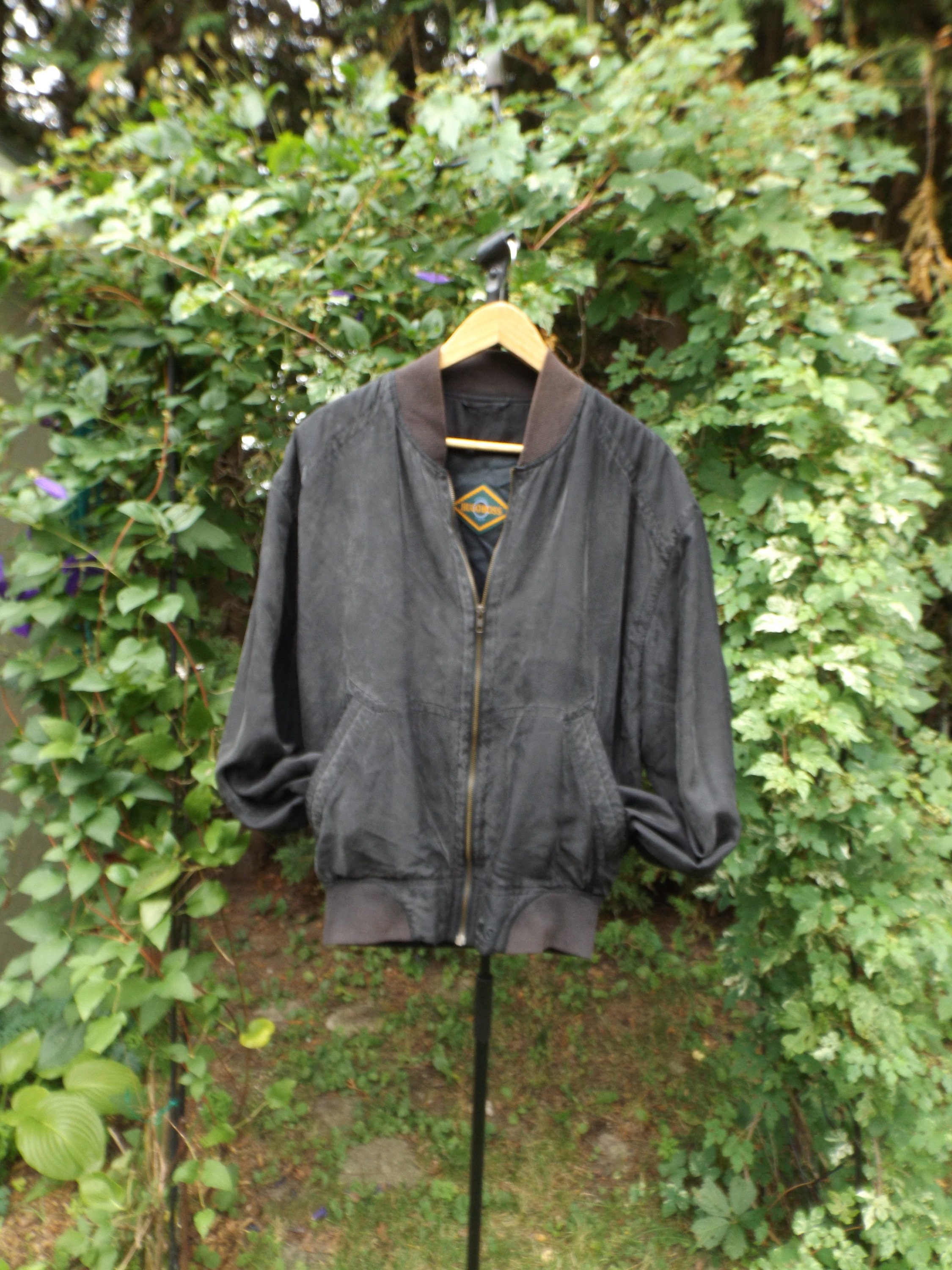 HUGO BOSS Vintage Bomber Jacket 100% Silk Boss Mens Size - Etsy Denmark