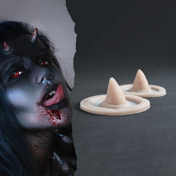 Małe diabelskie rogi (para) Silikonowe protezy: profesjonalny makijaż SFX na Halloween, LARP i cosplay – bez lateksu