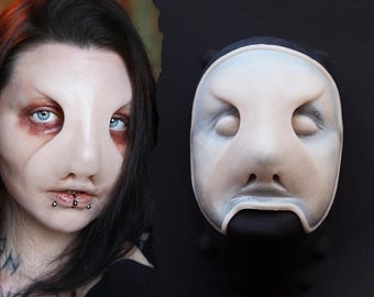 Sand Dweller Silikon Prothetik Maske : Professionelles SFX Make-up für Halloween, LARP und Cosplay - Latexfrei