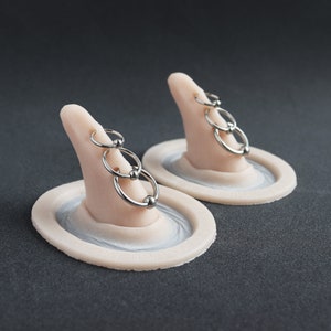 Triple Pierced Horns (Pair) / Silicone Prosthetics / Latex free / Halloween Prosthetic / SFX Makeup / Devil / Demon