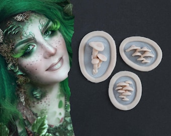 Fungi Set of 3 Silicone Prosthetics: Professional-Grade Mushroom SFX Makeup for Halloween, LARP, and Cosplay - Latex-Free