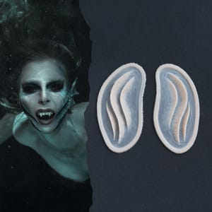 Mermaid Gills (Pair) Silicone Prosthetics: Professional-Grade SFX Makeup for Halloween, LARP, and Cosplay - Latex-Free