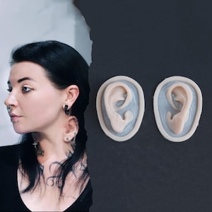 Extra Ears silikonproteser: Professionell SFX-smink för Halloween, LARP och Cosplay - Latexfri