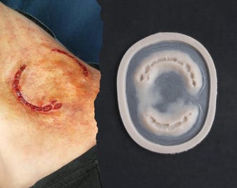 Zombie Bite Silicone Prosthetic: Professional-Grade SFX Makeup for Halloween, LARP, and Cosplay - Latex-Free