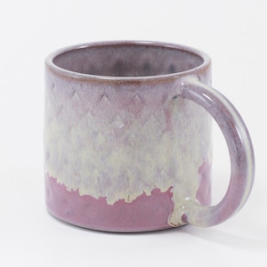 Pottery Mug, Purple Mug, Dark Clay Mug, purple ombré Mug, Drippy Glaze Mug, organic Mug, Chubby Mug, lavender Mug