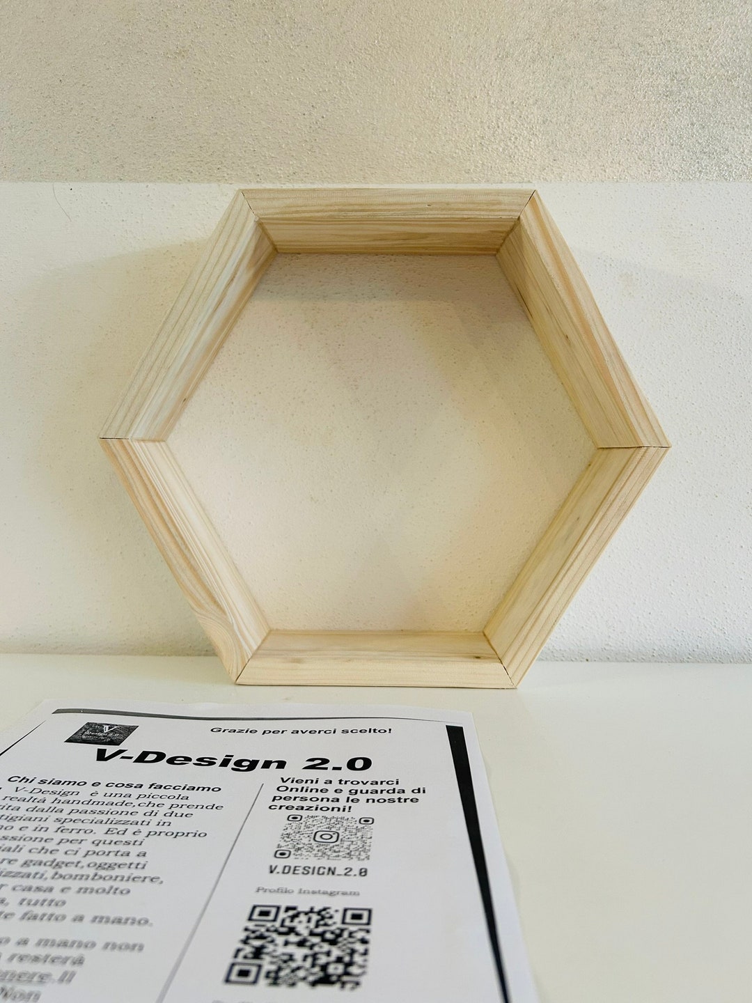 Hexagon in Solid Fir Wood, Hexagonal Wooden Shelf. 26 X 30 Cm Hexagonal ...