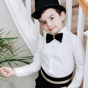 READY TO SHIP!!!Kids dress shirt, white dress shirt, tuxedo dress shirt, ring bearer shirt