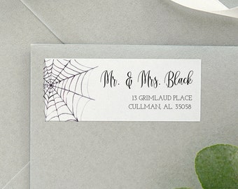 Halloween Spider Web Address Label Template | Instant Download | Editable