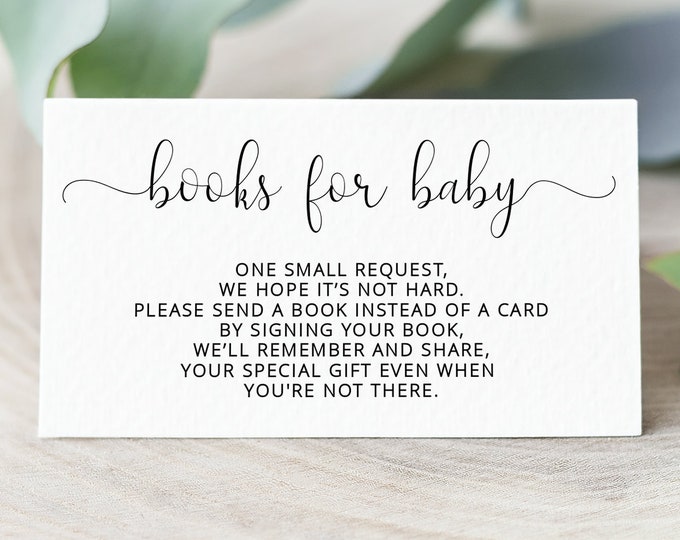 Books for Baby Request Printable Insert Instant Download Baby Shower