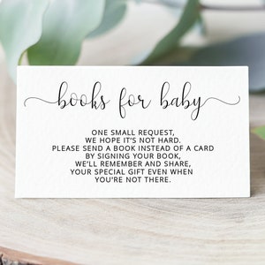 Boeken voor babyverzoek | Afdrukbare bijlage | Direct downloaden | Bijsluiter voor babyshowerboek