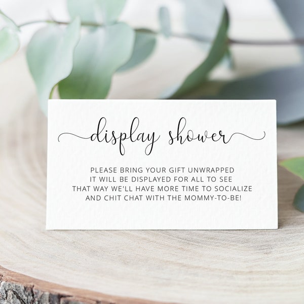 Display Shower Cards, Instant Download, Calligraphy, Instant Download