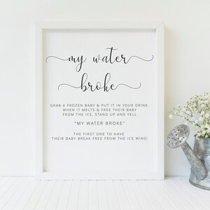My Water Broke Game Template, Frozen Baby Game, Ice Cube, Editable Download, Printable, Instant Download