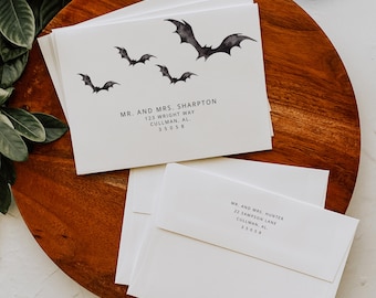 Plantilla de sobre con dirección de Halloween / Descarga instantánea / A7 /