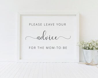 Cartel con consejos para baby shower / Decoración minimalista imprimible (descarga digital)