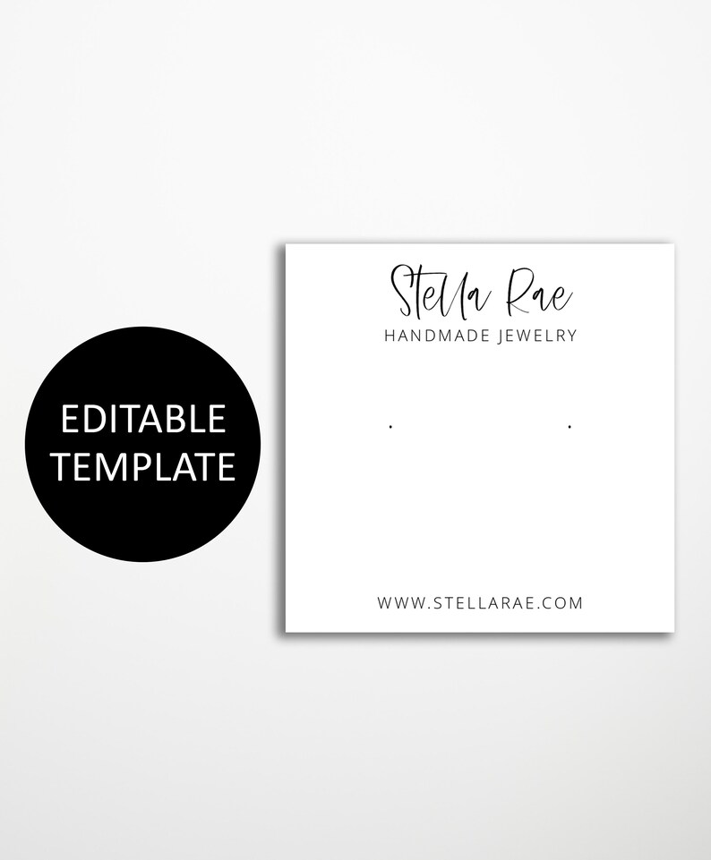 Editable Earring Card Template Printable Earring Display - Etsy