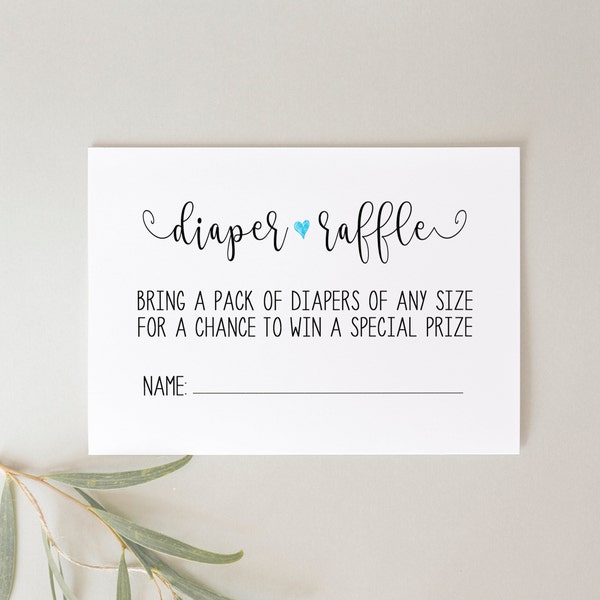 Printable Diaper Raffle Kit, Baby Shower Games, DIY Diaper Raffle Ticket and Sign, Instant Download, Calligraphy, Instant Download